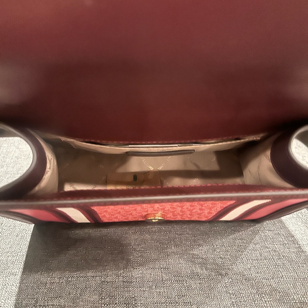 Michael Kors Red and Brown Crossbody Bag - Picture 3 of 4